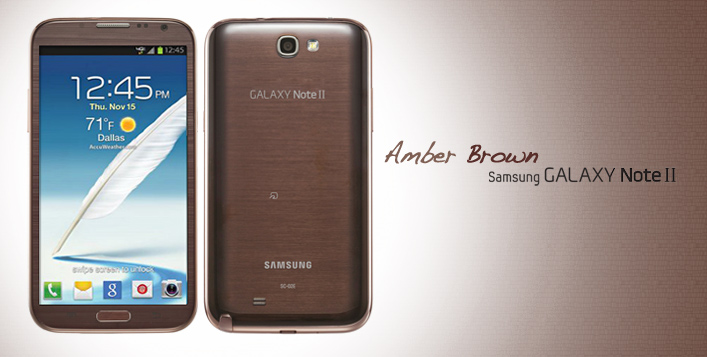 16GB Samsung Note II in amber brown color
