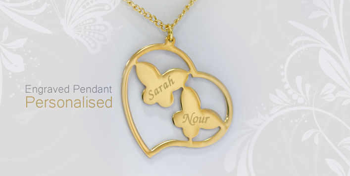 Butterfly and Heart-Shaped Pendant