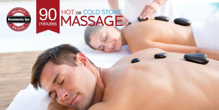 90 minute hot or cold stone massage