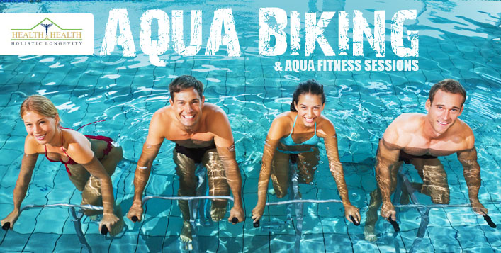 Aqua biking or aqua fitness