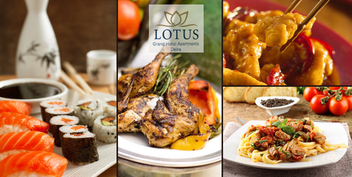 Lunch buffet at Lotus Grand Hotel Apartments