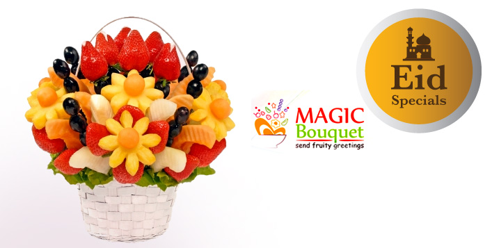 Decorative fruit basket bouquet