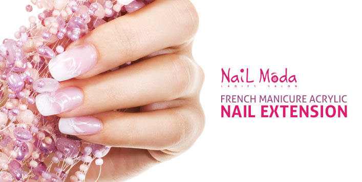 French Manicure Acrylic Nail Extensions