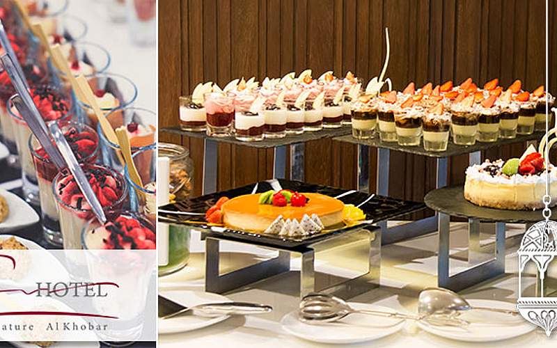 Rich open buffet in great Ramadan atmosphere