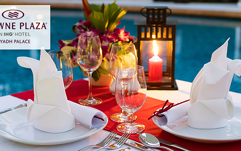 Romantic Dinner Set Menu at 5* Crowne Plaza Riyadh Palace For SAR