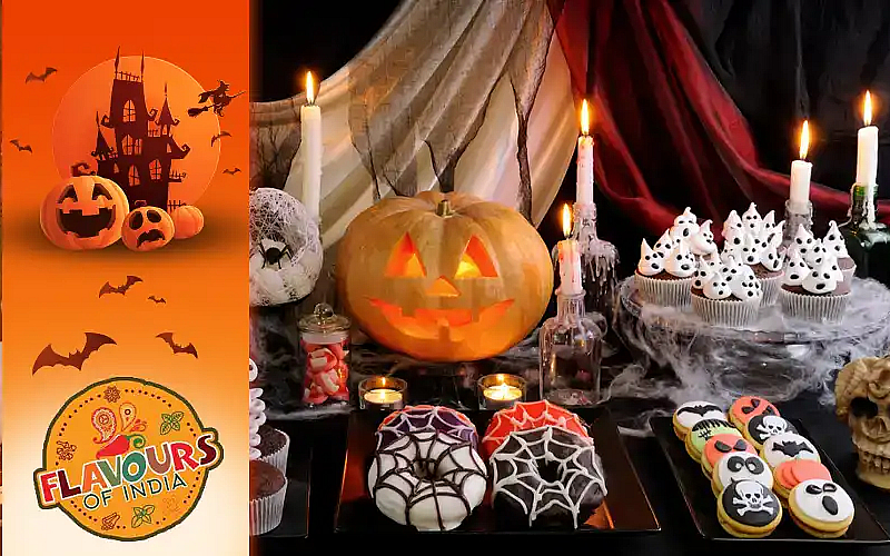 Halloween International buffet with beverages
