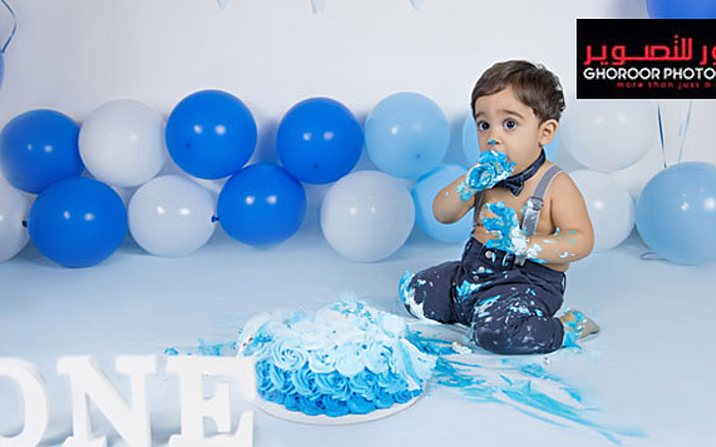 Cake and balloons provided