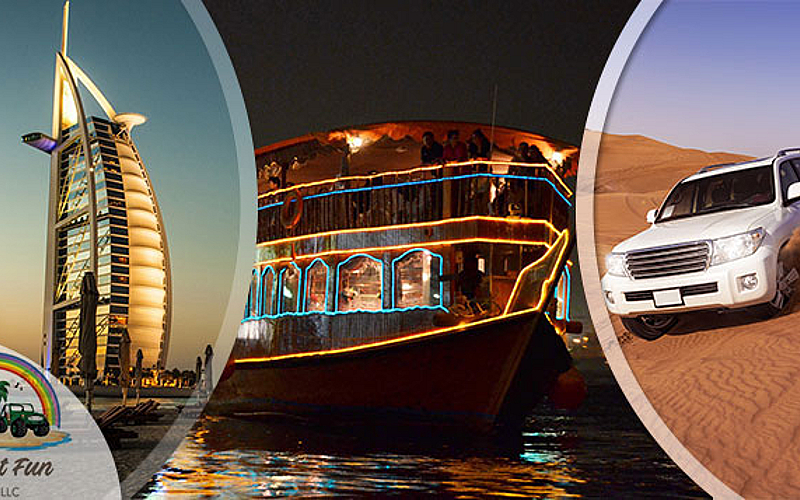 Desert Safari, Dubai City Tour & Dhow Cruise