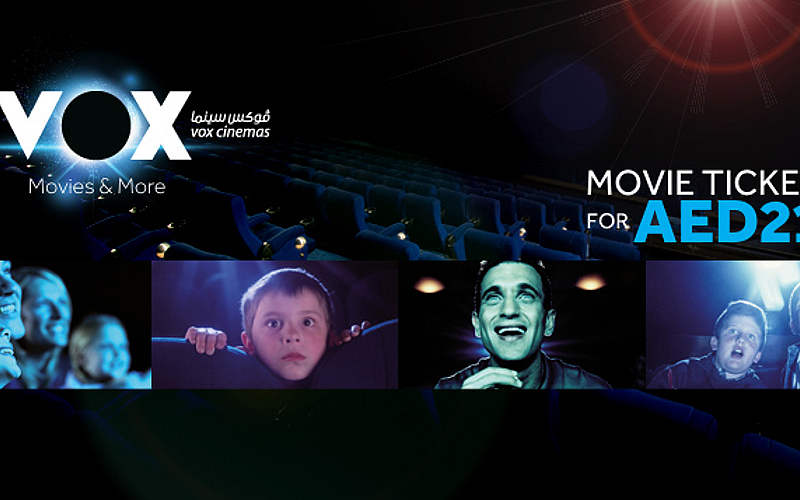 Any movie ticket at VOX Cinemas Cobone Offers