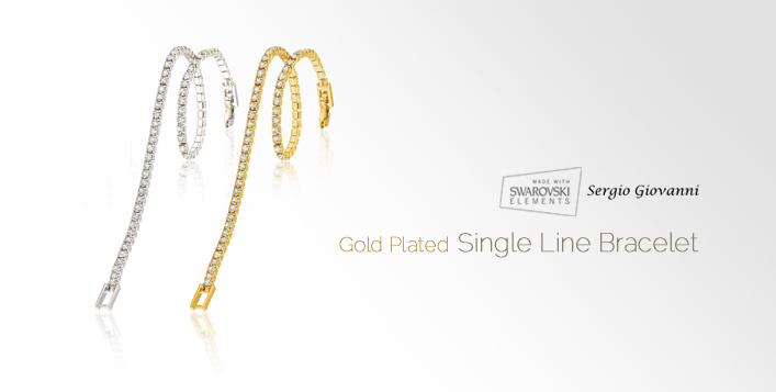 Gold-Plated Crystal Tennis Bracelet