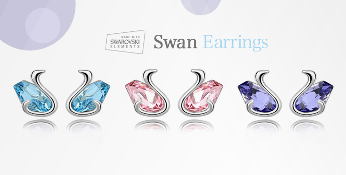Swanky Swarovski Swan Earrings
