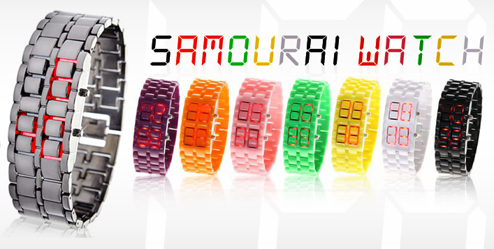 ساعة LED Samurai الملونة