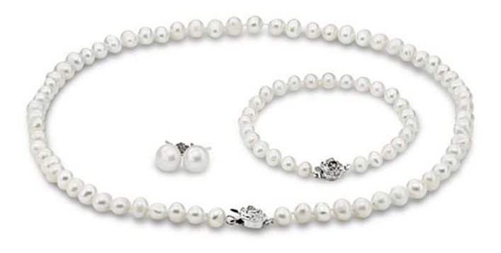 White 100 Pearl Jewellery Set Presented By Magic Designs