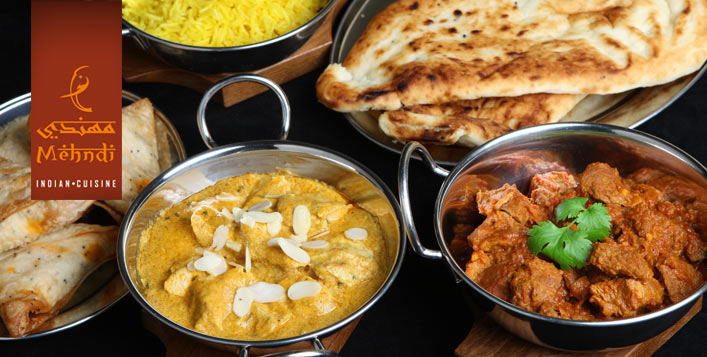وجبة مأكولات هندية غنية ومشبعة
