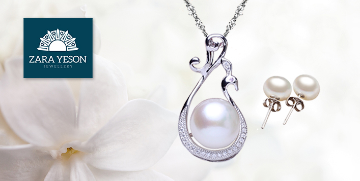 Pearl Necklace & Earrings