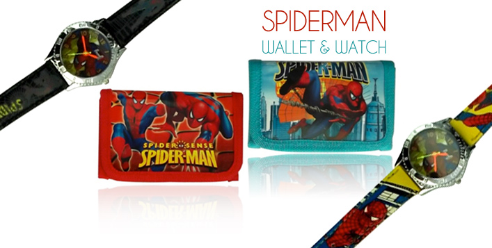 Spiderman Watch & Wallet for Kids