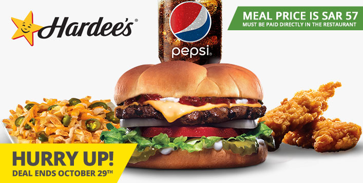 Buy 1 Get 1 On Hardee S Meals For Sar 4 Only Cobone Offers