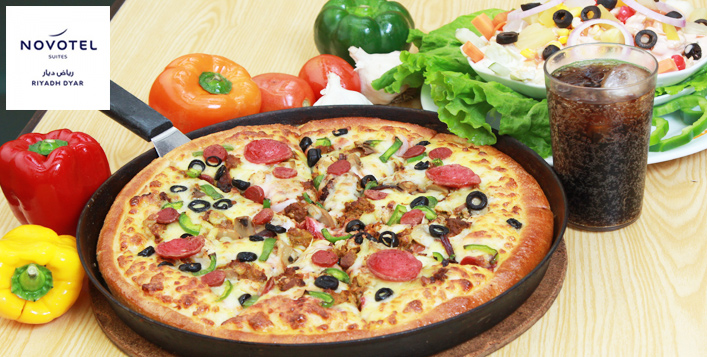 Your choice of pizza with salad and drink!