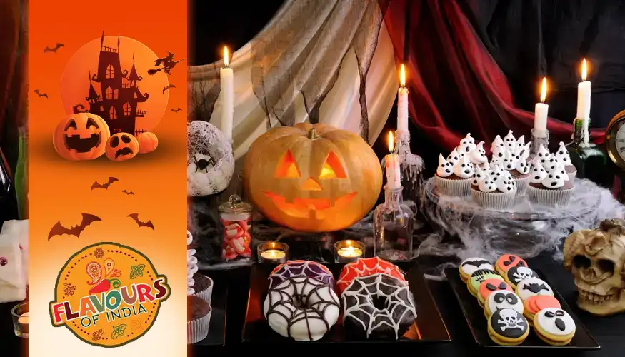 Halloween International buffet with beverages
