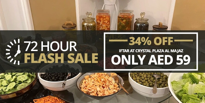 FLASH SALE | Iftar at Crystal Plaza Al Majaz Hotel For AED 59! | Cobone ...