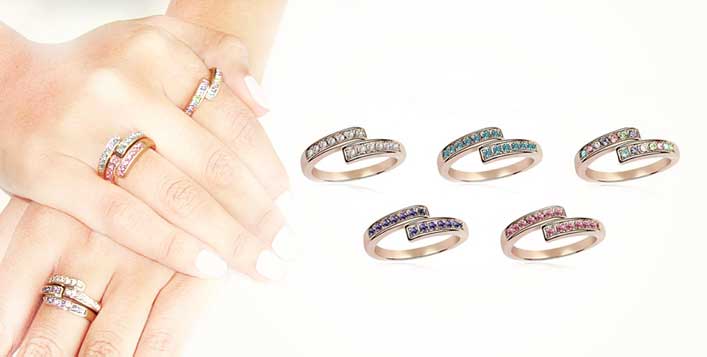 18k plated ring in 6 colour options