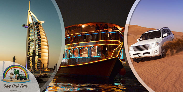Desert Safari, Dubai City Tour & Dhow Cruise